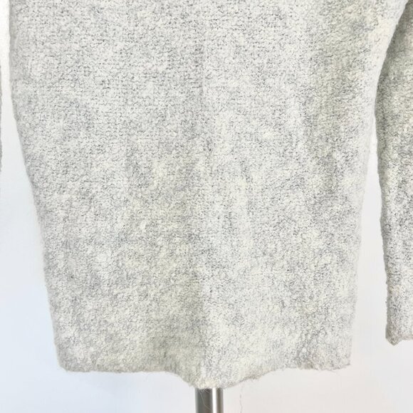 Lord & Taylor Alpaca Wool Heather Gray Cream Textural Knit Mockneck Sweater Sz M - Picture 4 of 13